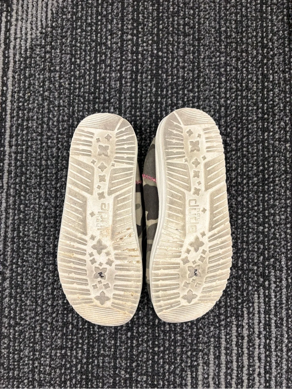 Hey Dude Kids Camo Slip-On Shoes with Pink Lining